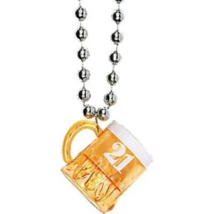 21st Brillant Birthday Beer Mug On Chain