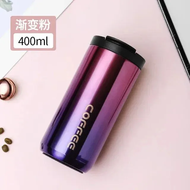 400ML Stainless Steel Coffee Thermos Bottle Thermal Mug Leakproof Car Vacuum Flasks Coffee Cup Travel Portable Insulated Bottles