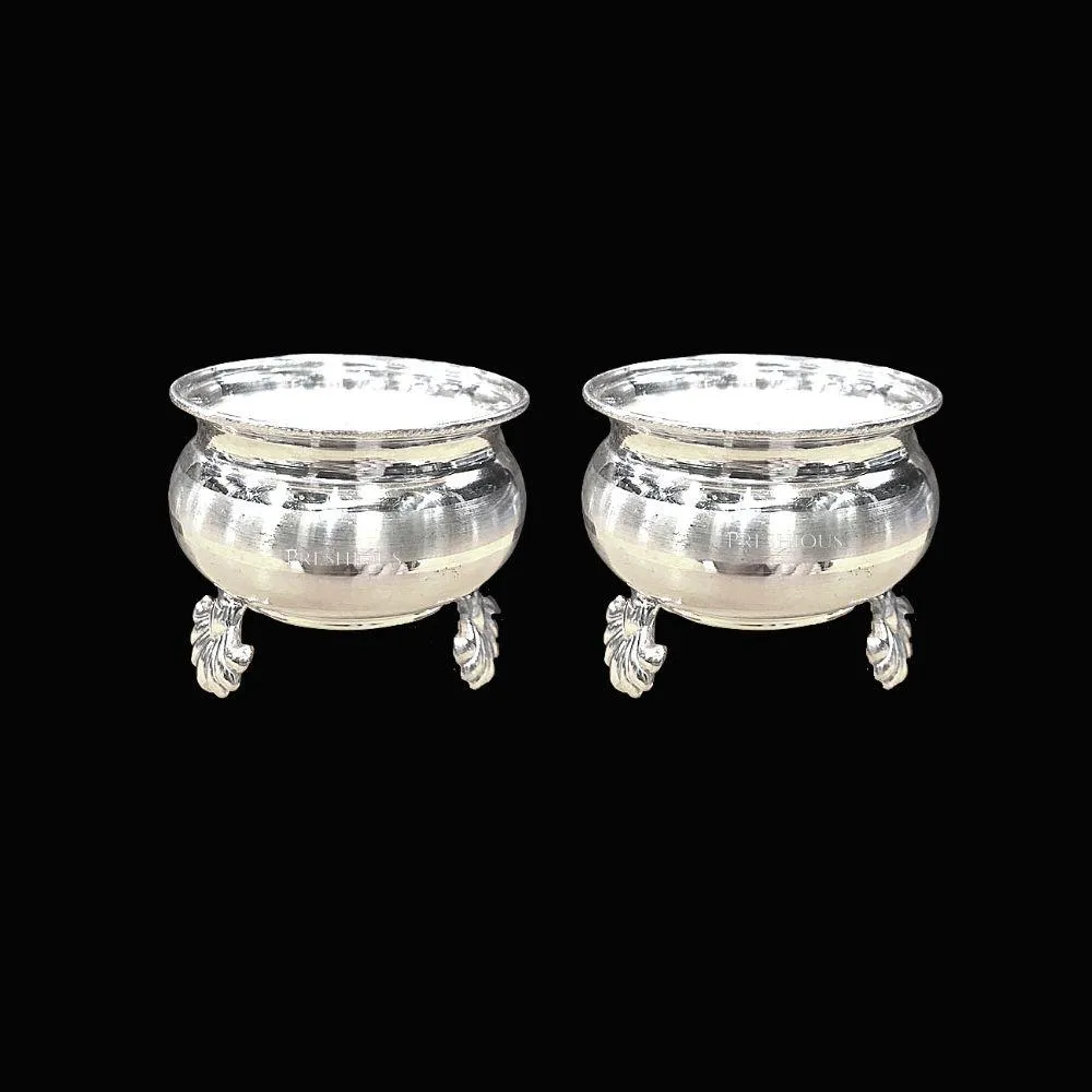 925 Sterling Silver Pot Cups for Pooja [Set of 2] - 250 grams