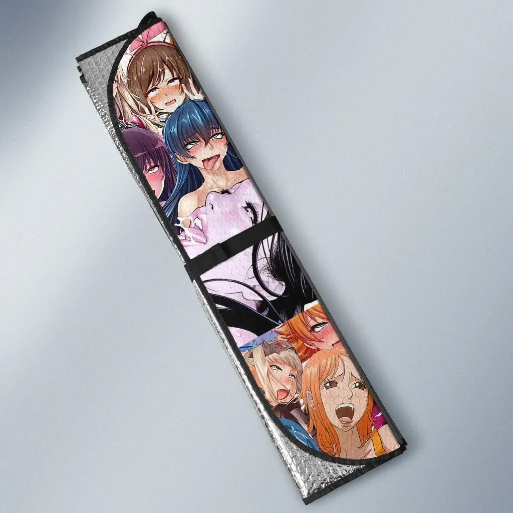 Ahegao Car Sunshade Custom Anime Car Interior Accessories