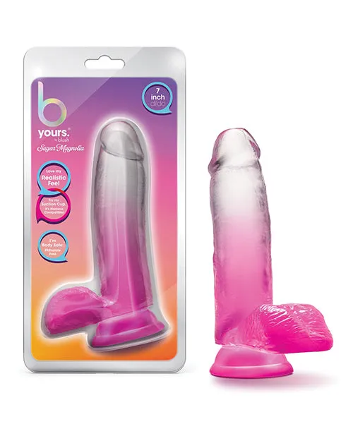 B Yours 7" Sugar Magnolia Dildo - Fuchsia