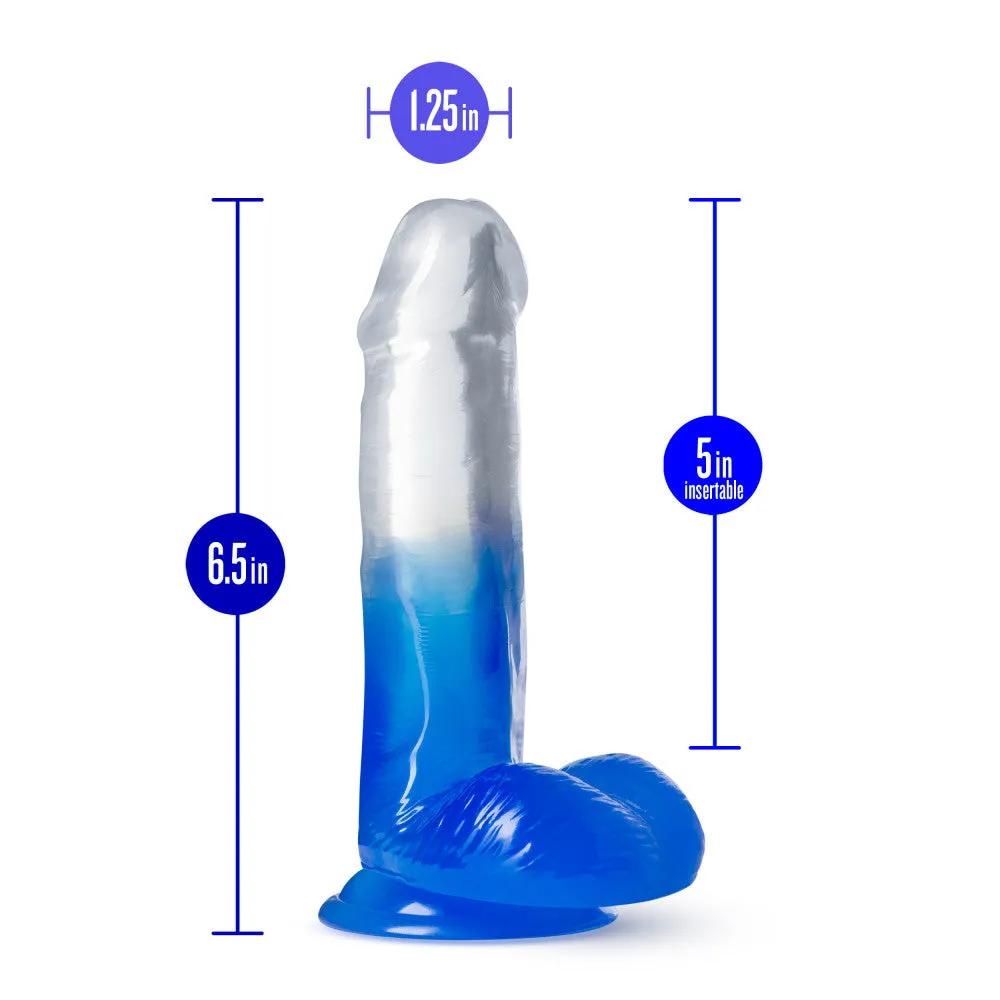 B Yours By Blush® | Stella Blue Realistic Blue 6.25-Inch Long Dildo With Balls & Suction Cup Base