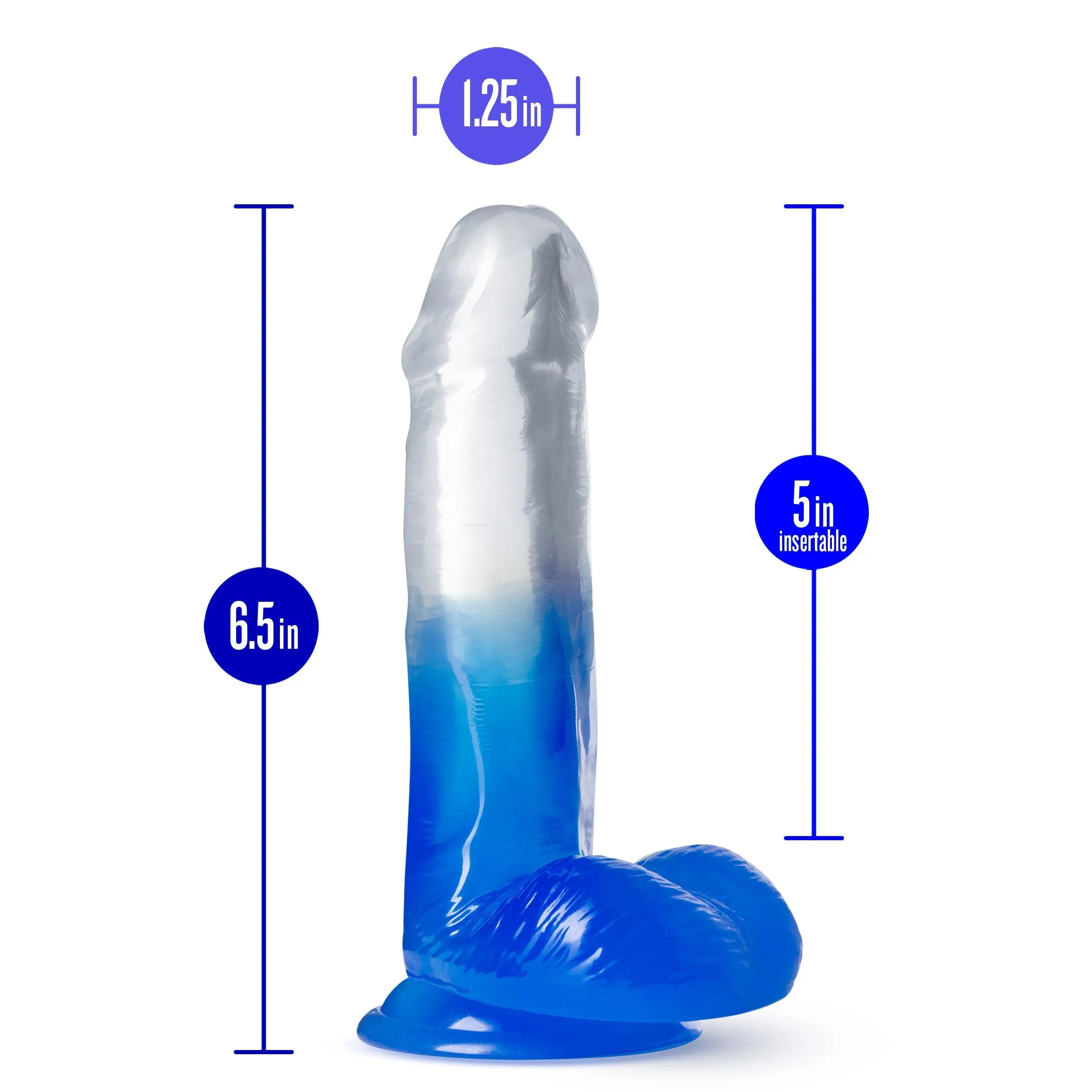 B Yours - Stella Blue - 6 Inch Dildo - Blue