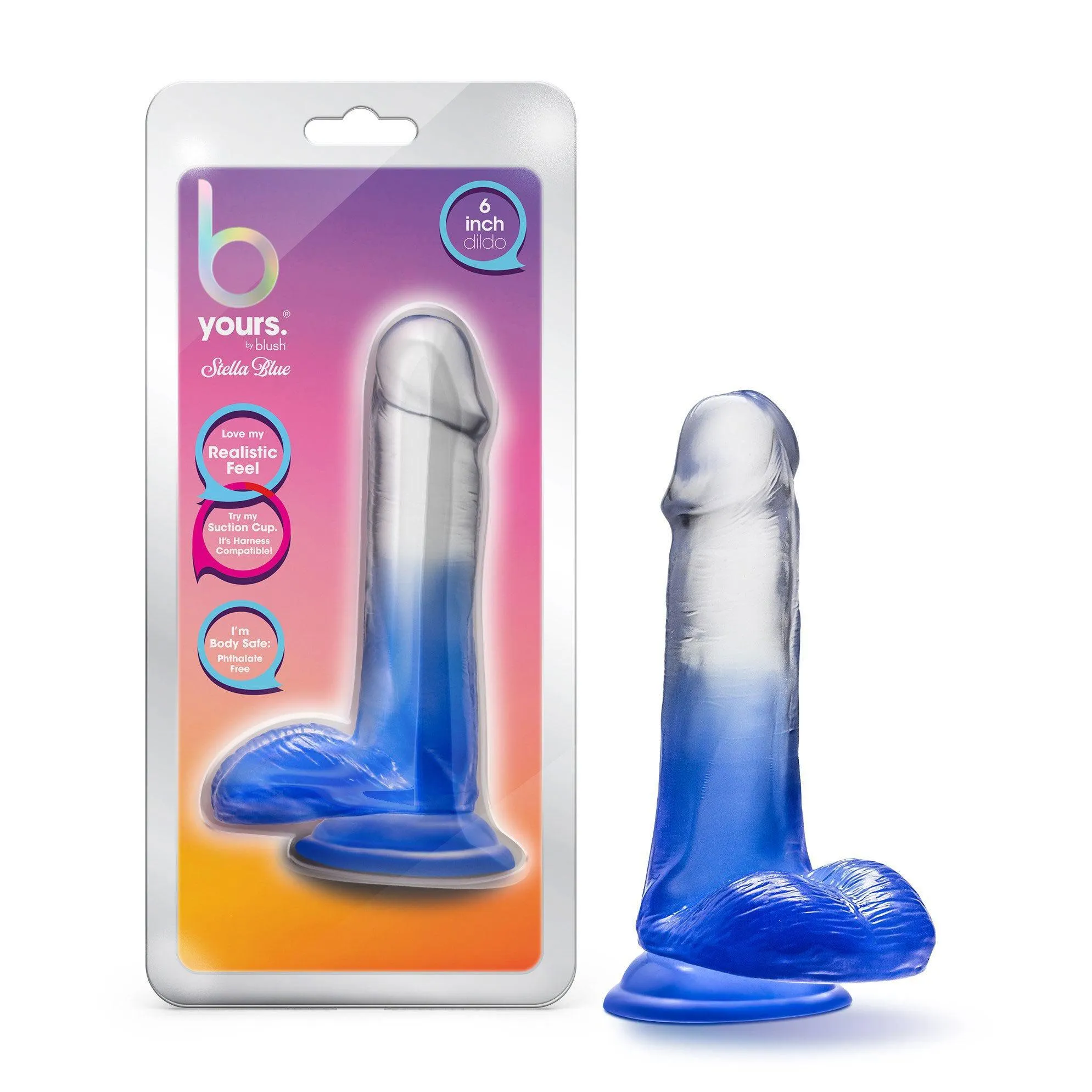 B Yours - Stella Blue - 6 Inch Dildo - Blue