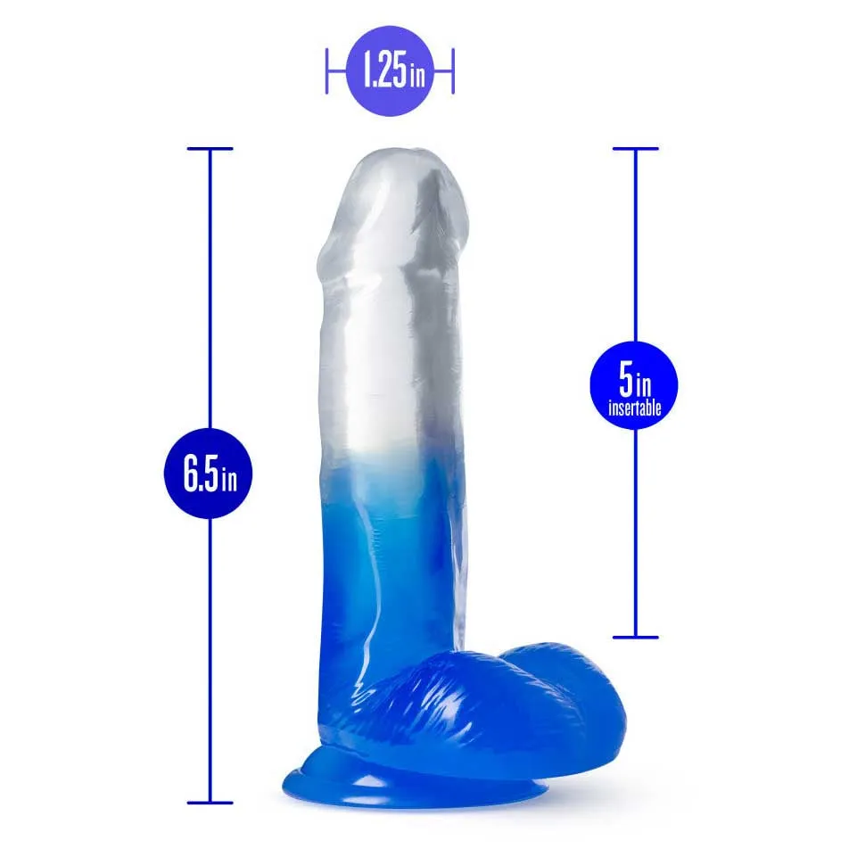 B Yours Stella Blue Realistic 6.25" Dildo with Balls and Suction Cup Base