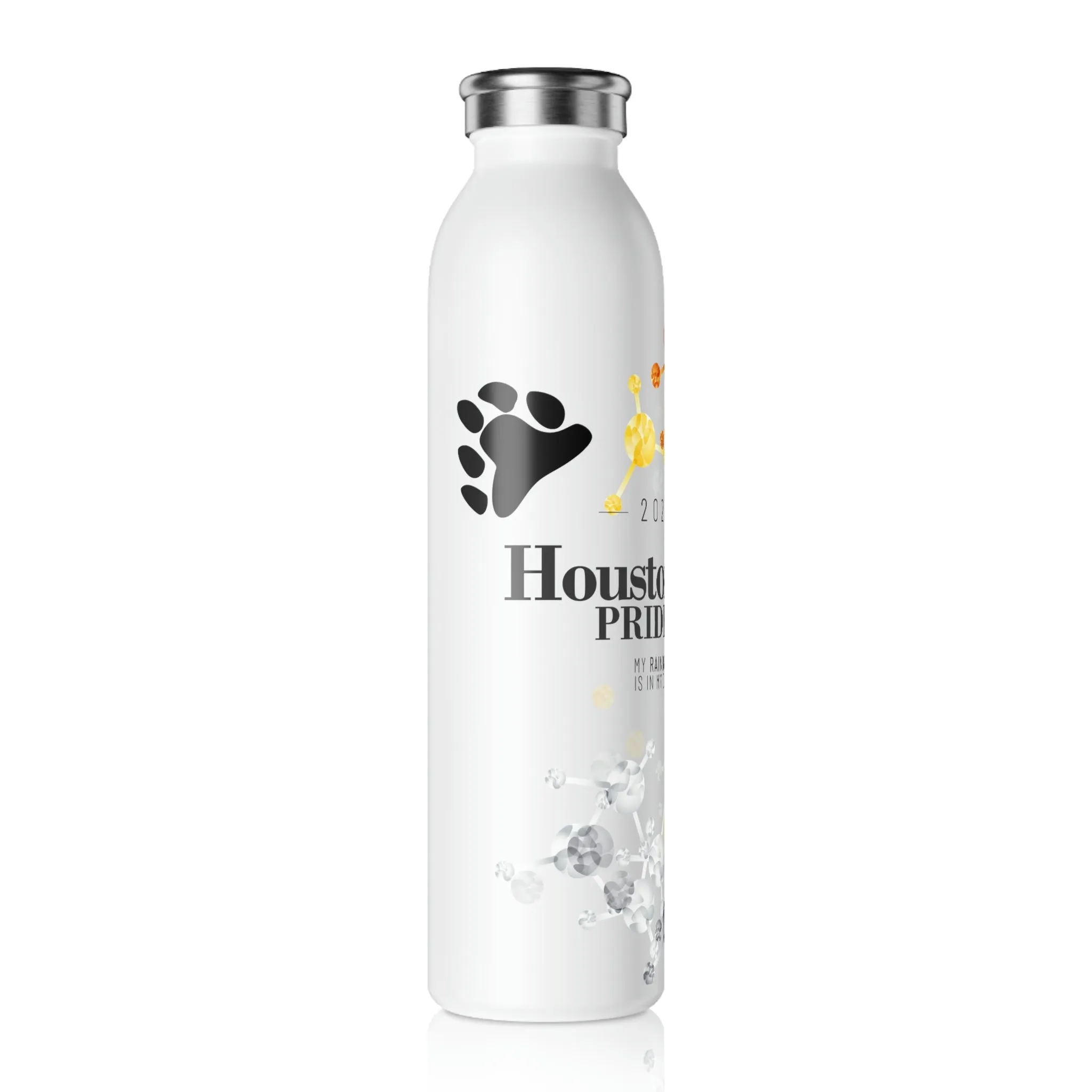 Bear Flag  2023 Pride, Slim Water Bottle Houston Pride - My Rainbow is In My DNA