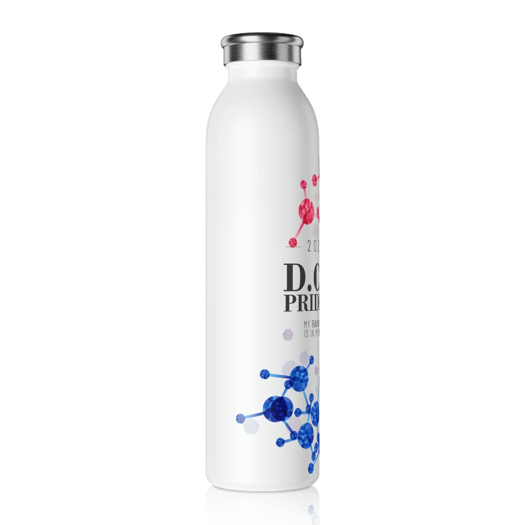 Bisexual Flag 2023 Pride, Slim Water Bottle D.C. Pride - My Rainbow is In My DNA