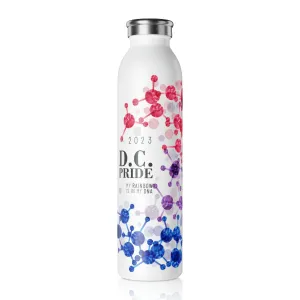 Bisexual Flag 2023 Pride, Slim Water Bottle D.C. Pride - My Rainbow is In My DNA