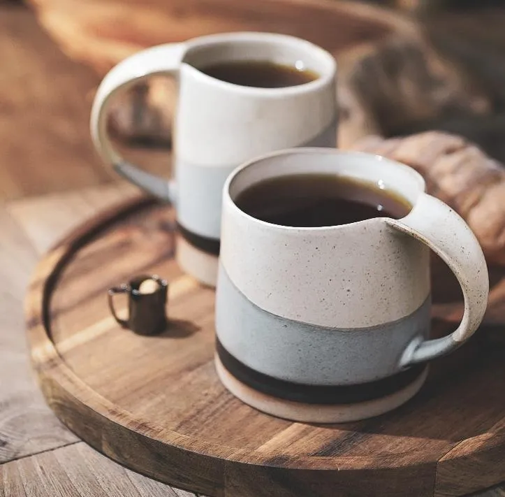 Black Pottery Coffee Cup, Ceramic Coffee Mug, Latte Coffee Cup, Handmade Coffee Cup, Large Tea Cup