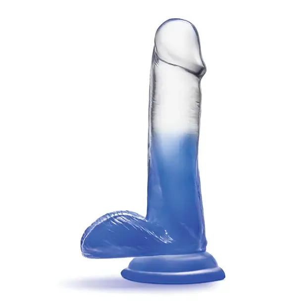 Blush B Yours Stella Blue 6 in. Dildo with Balls & Suction Cup Blue