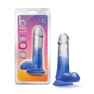 Blush B Yours Stella Blue 6 in. Dildo with Balls & Suction Cup Blue