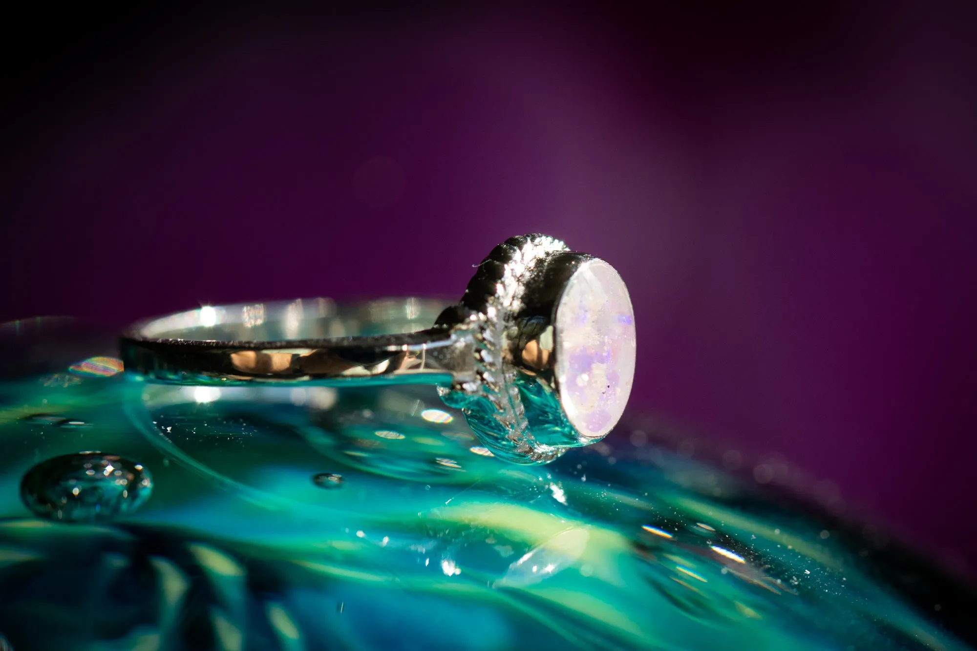 Braided Oval Ring with Cremation Ashes