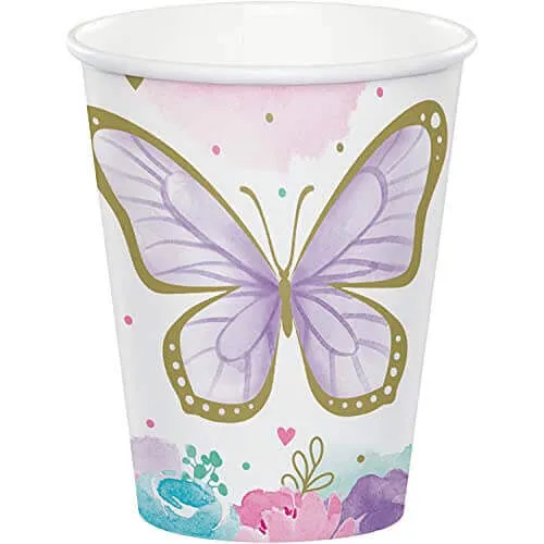 Butterfly Shimmer - 9oz Paper Cups (8ct)