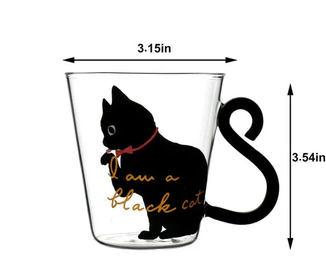 Cat Lover Creative Cartoon 8.5oz Glass Mug