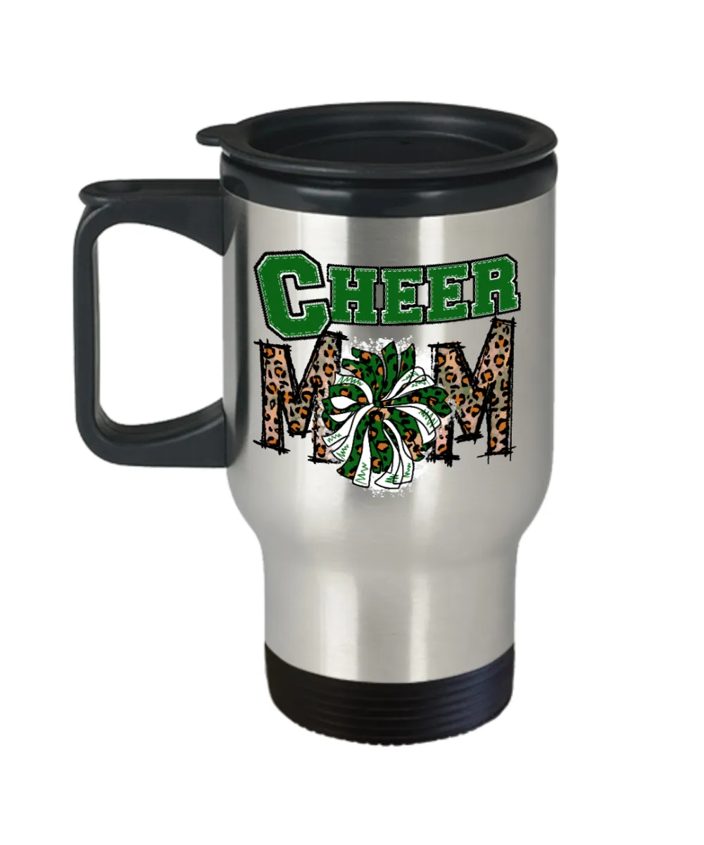 Cheer Mom Travel Mug-Green