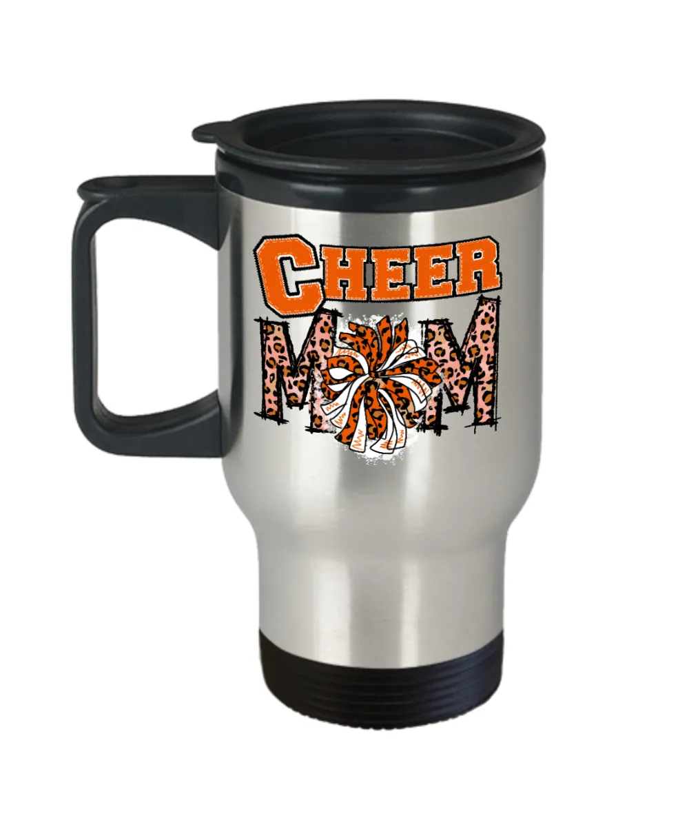 Cheer Mom Travel Mug-Orange