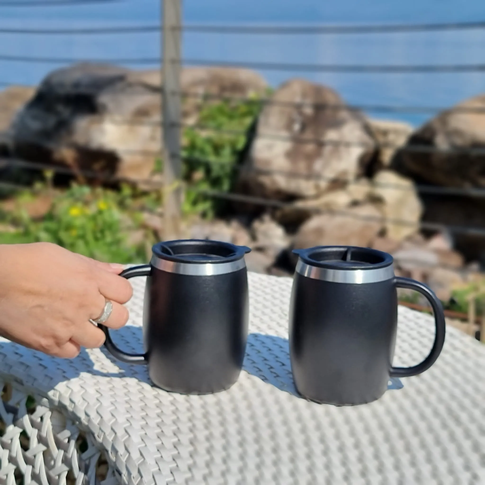 CHILLOUT LIFE Stainless Steel Insulated Coffee Mugs Set of 2 (14oz)