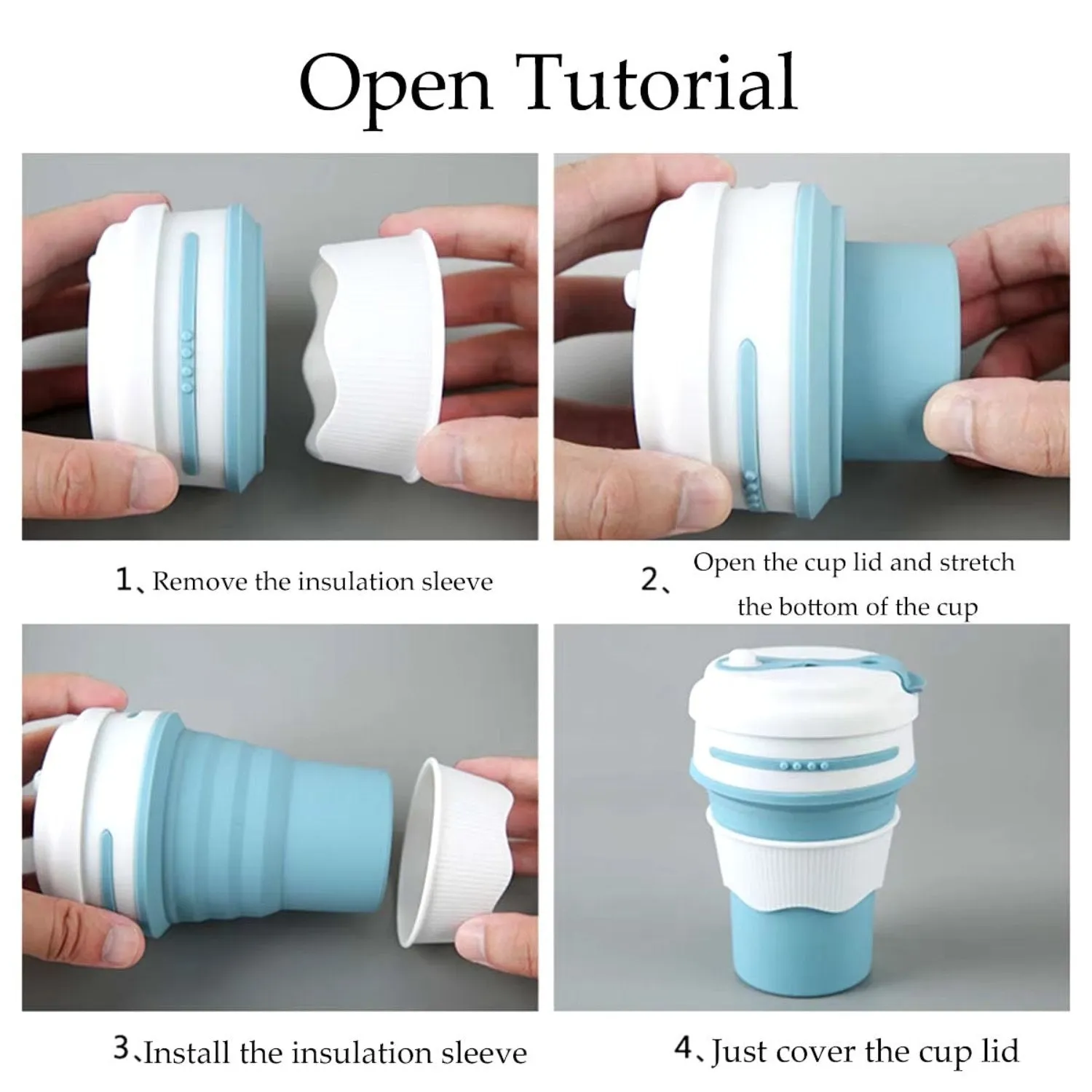 Collapsible Coffee Cup – Portable, Reusable Silicone Cup with Lid, Leakproof & BPA-Free Travel Mug