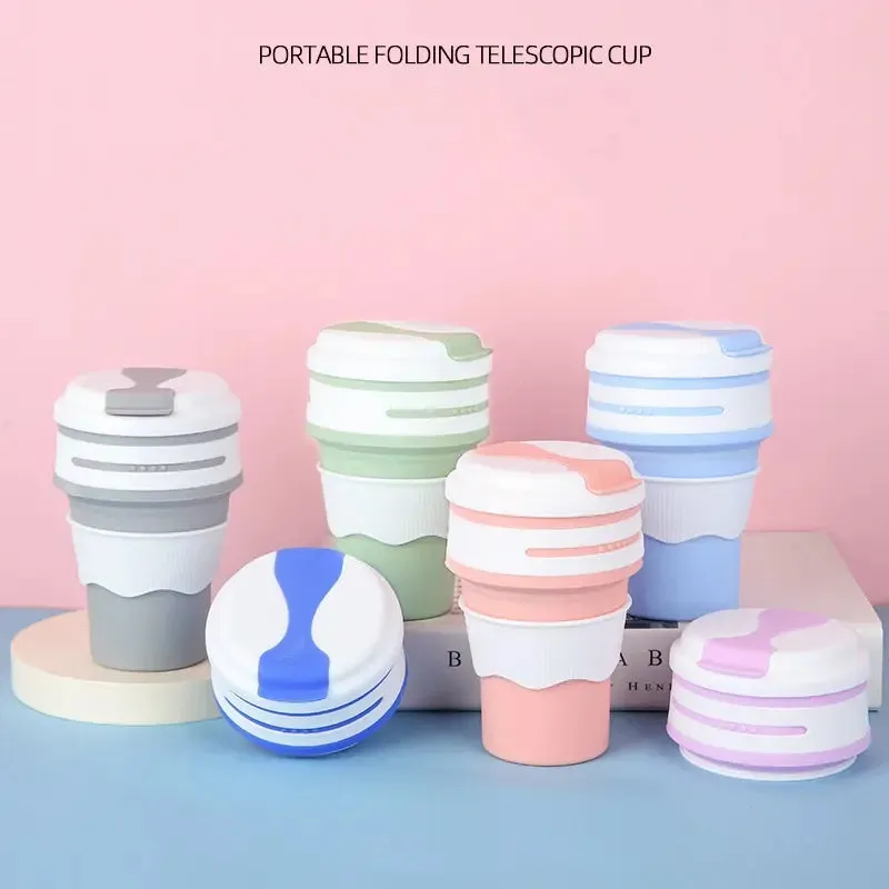 Collapsible Coffee Cup – Portable, Reusable Silicone Cup with Lid, Leakproof & BPA-Free Travel Mug