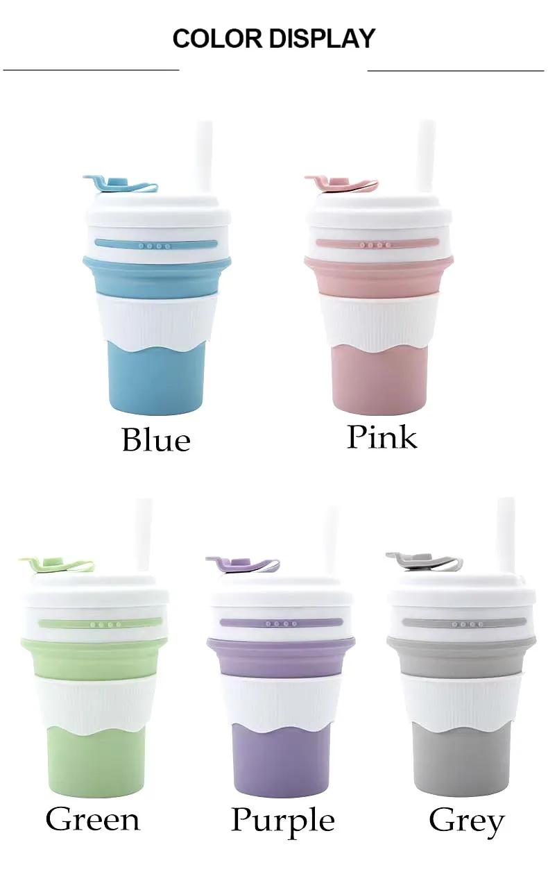 Collapsible Coffee Cup – Portable, Reusable Silicone Cup with Lid, Leakproof & BPA-Free Travel Mug