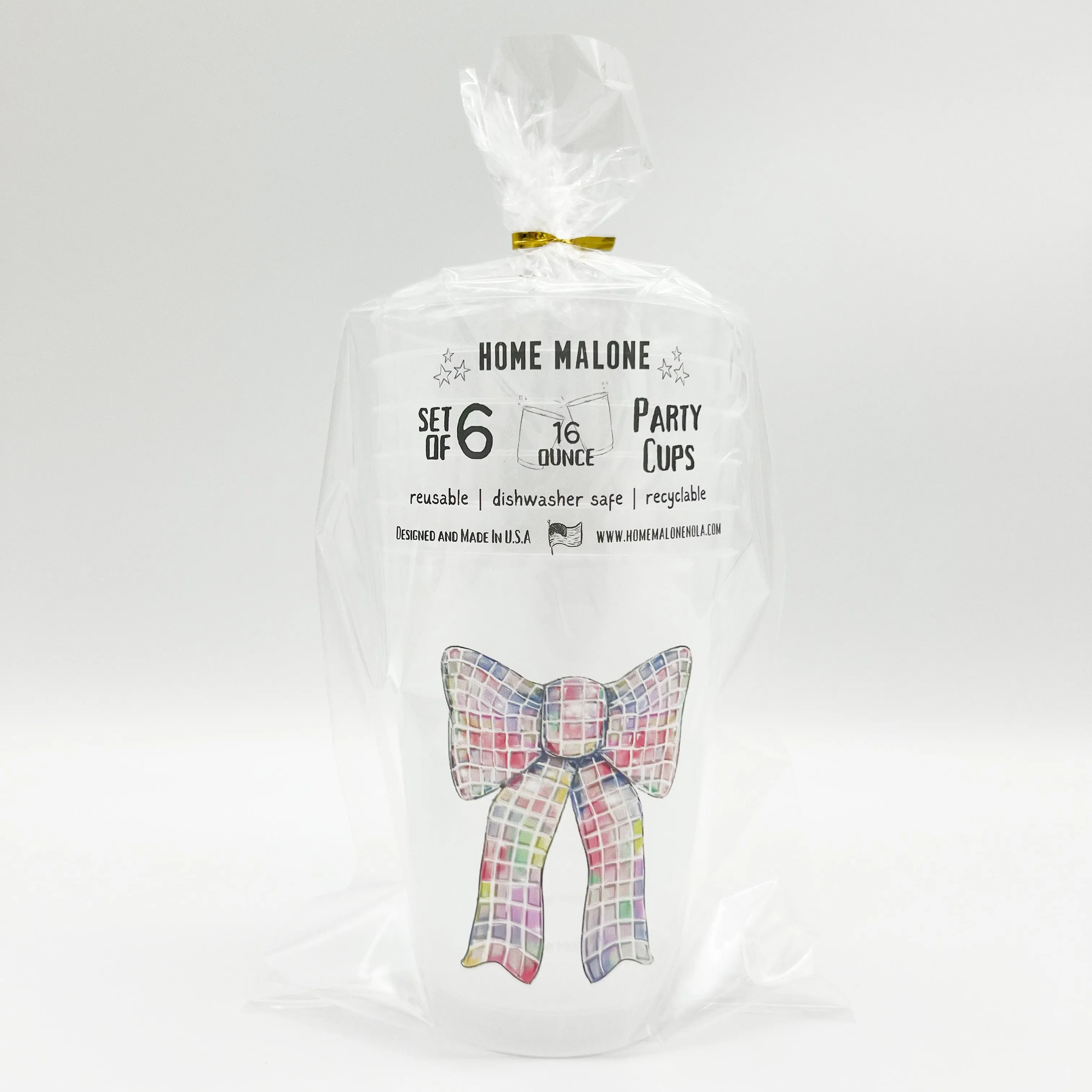 Colorful Bow Party Cup Set