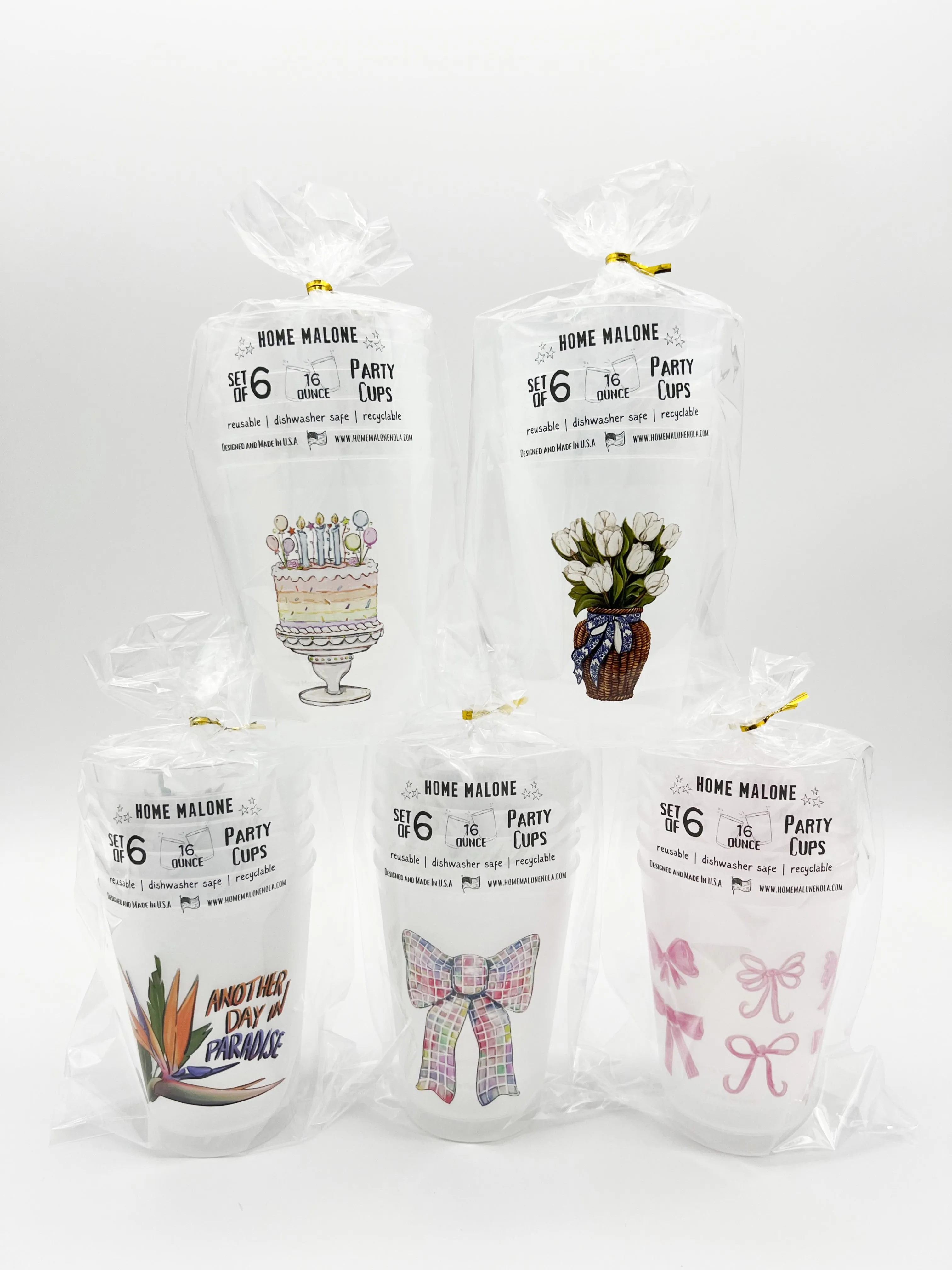 Colorful Bow Party Cup Set