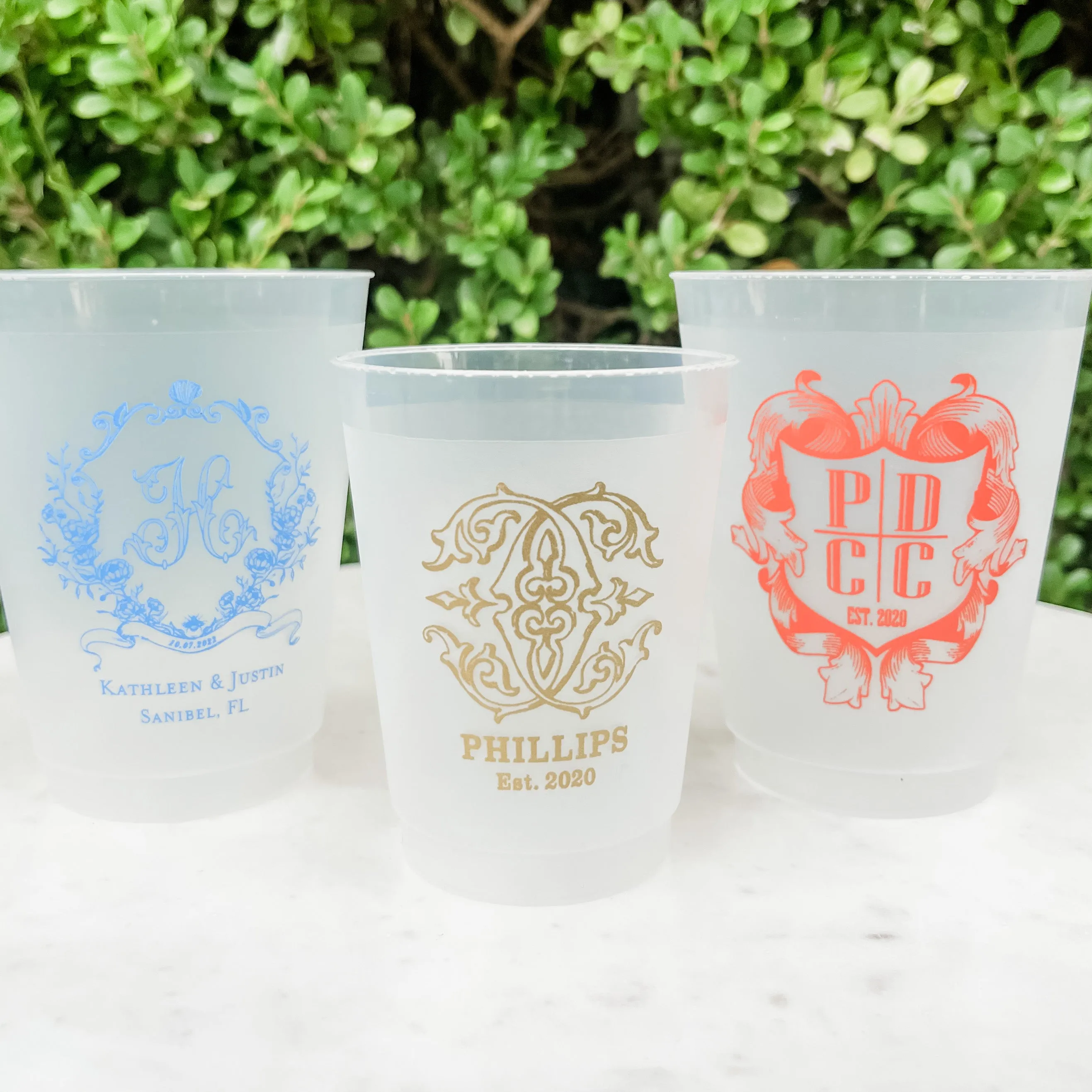 Colorful Ink Monogrammed Shatterproof Cups