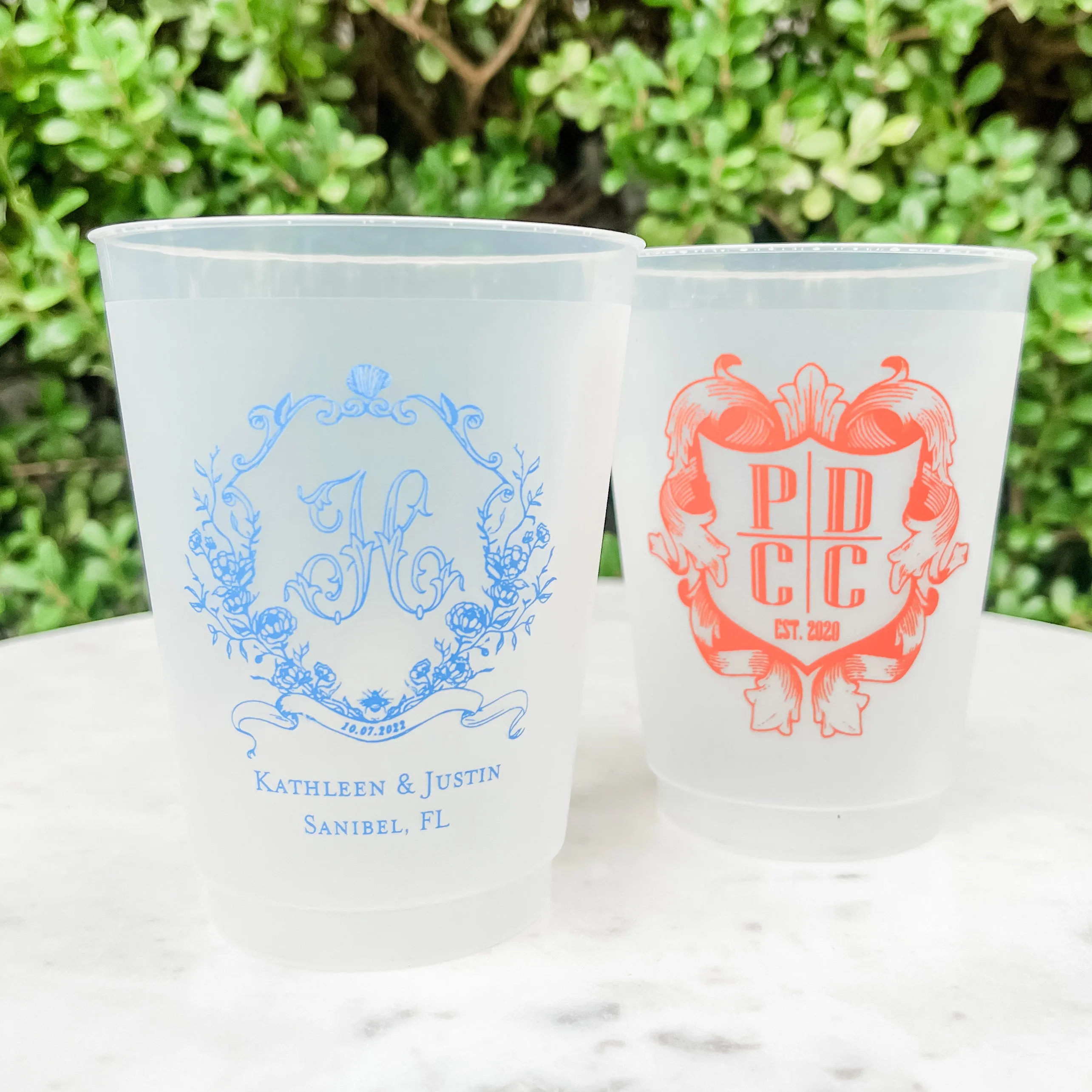 Colorful Ink Monogrammed Shatterproof Cups