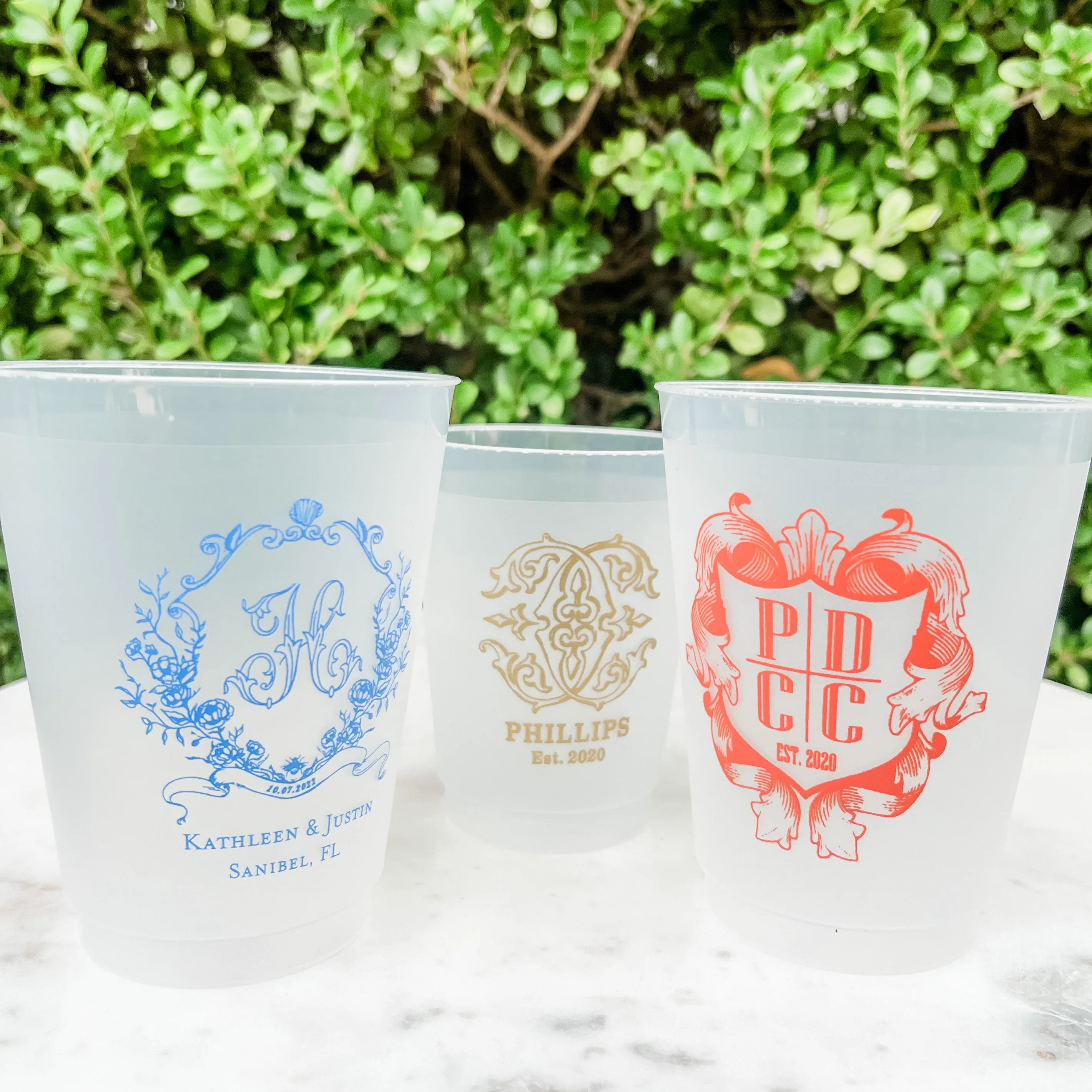 Colorful Ink Monogrammed Shatterproof Cups