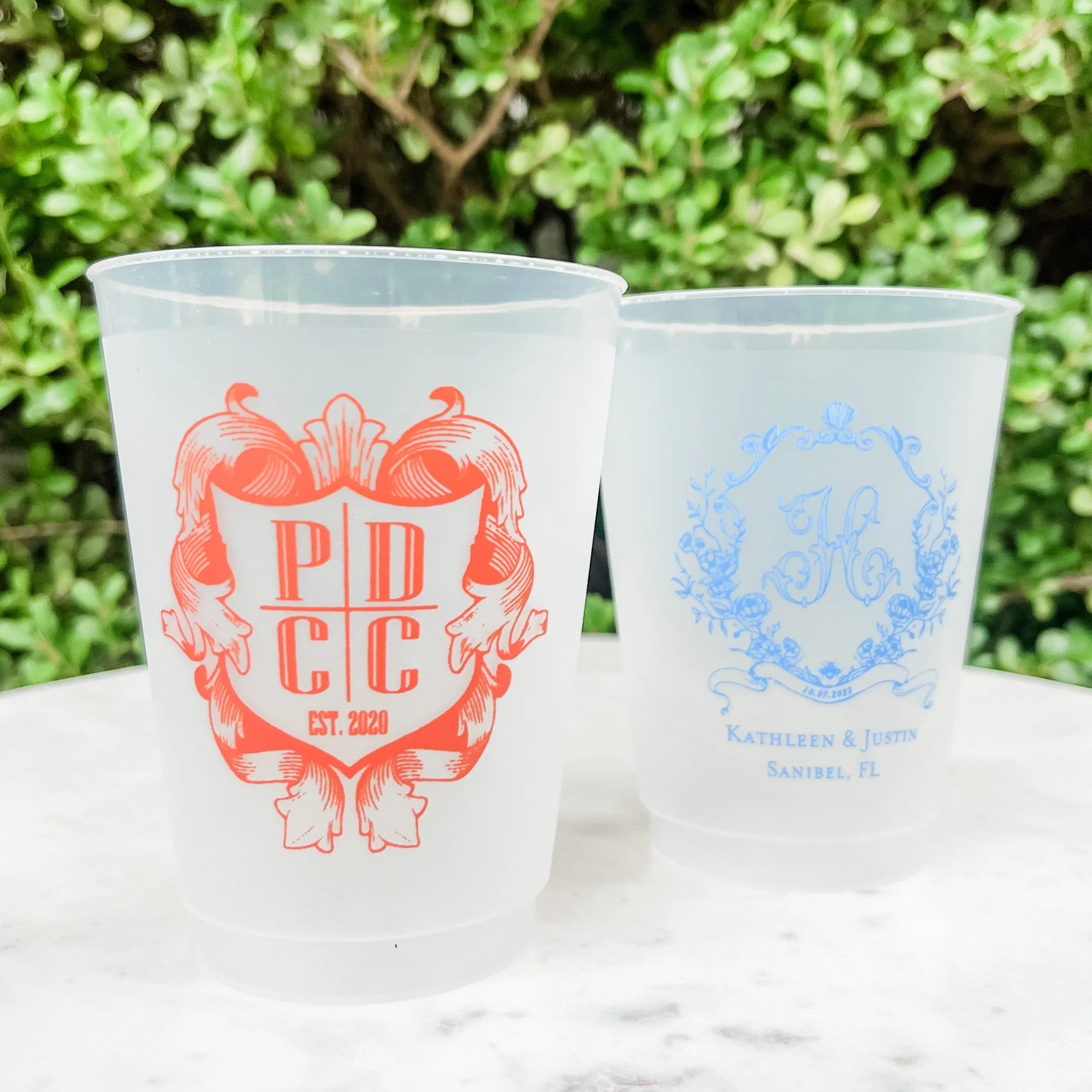 Colorful Ink Monogrammed Shatterproof Cups