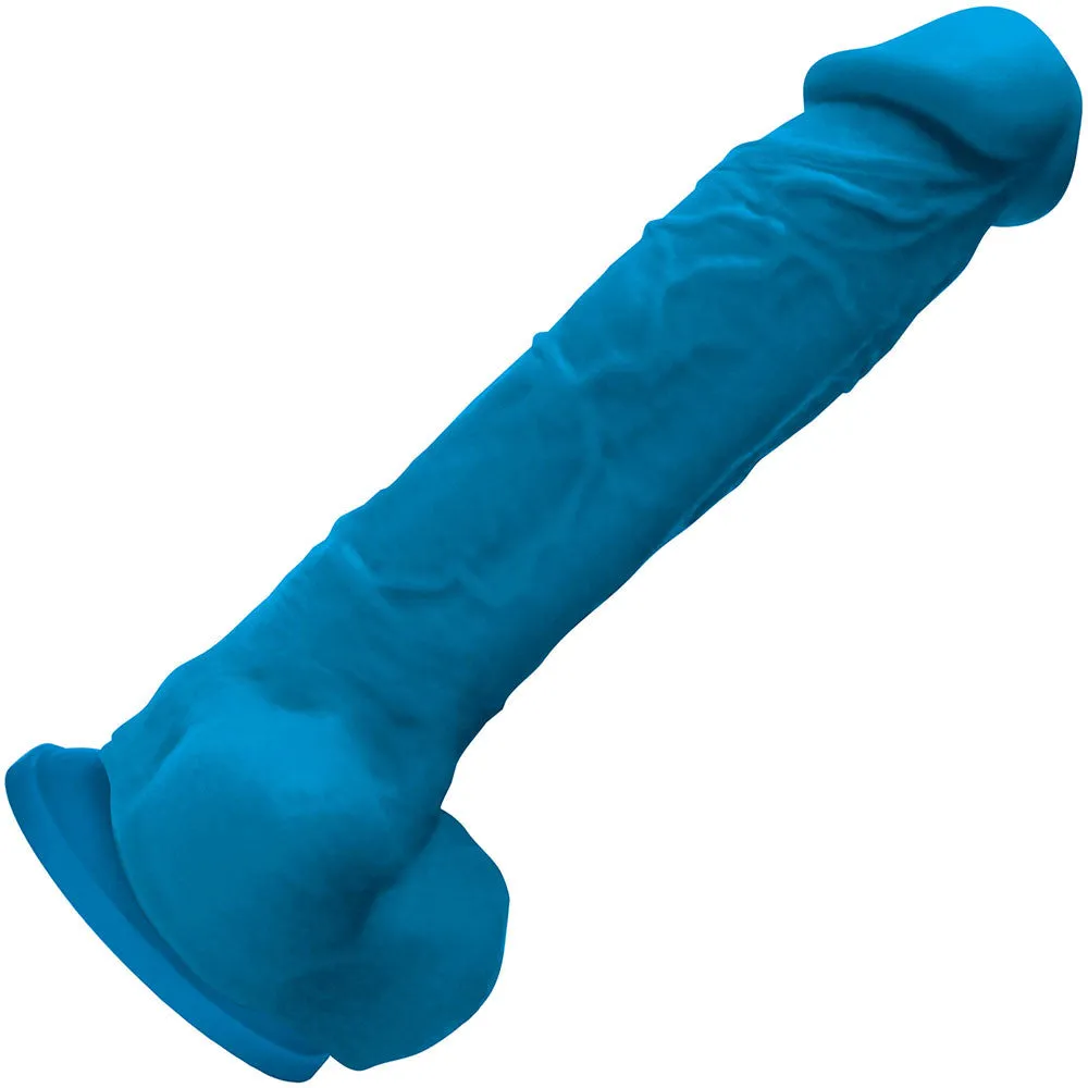 Colours Pleasures 8 Inch Blue Silicone Suction Cup Dildo