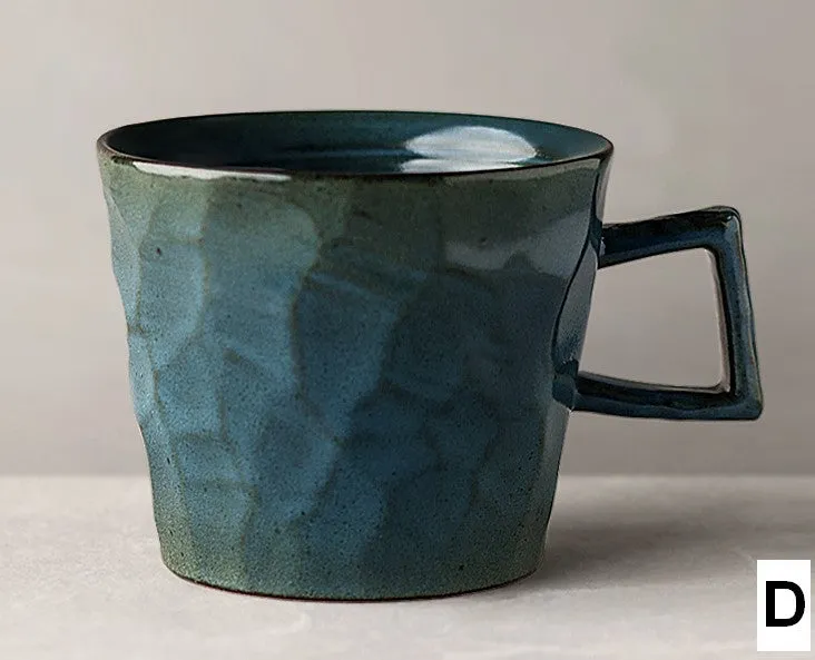 Creative Brown White Black Blue Ceramic Coffee Mugs, Modern Handmade Pottery Coffee Cup, Large Unique Tea Cup, Large Capacity Coffee Cups