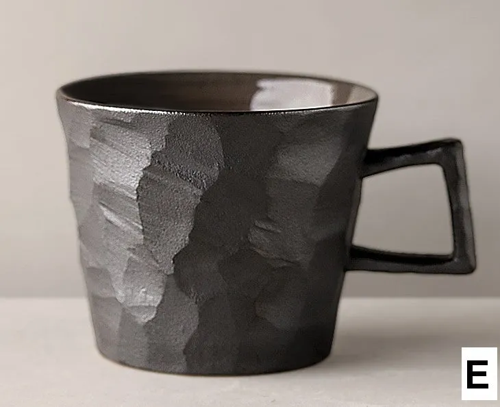 Creative Brown White Black Blue Ceramic Coffee Mugs, Modern Handmade Pottery Coffee Cup, Large Unique Tea Cup, Large Capacity Coffee Cups