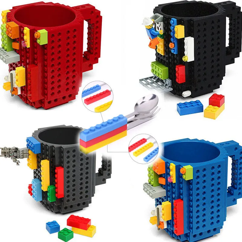 Creative Mug Lego Bricks Silicone Mugs Stainless Steel