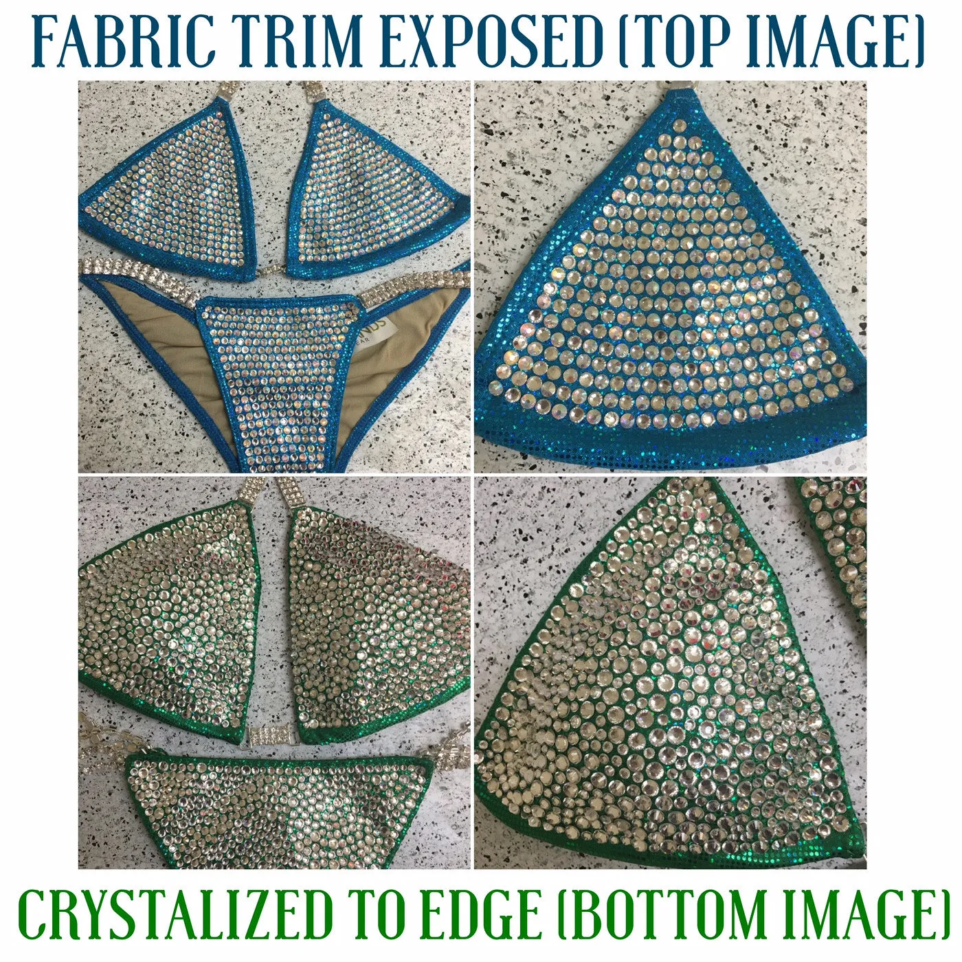 Custom Competition Bikinis Sideways Gradient Luxe  (Choose any color swatch/fabric)