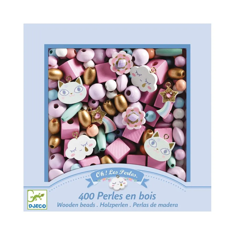 Djeco Oh! Les Perles Wooden Bead Kit - Rainbow