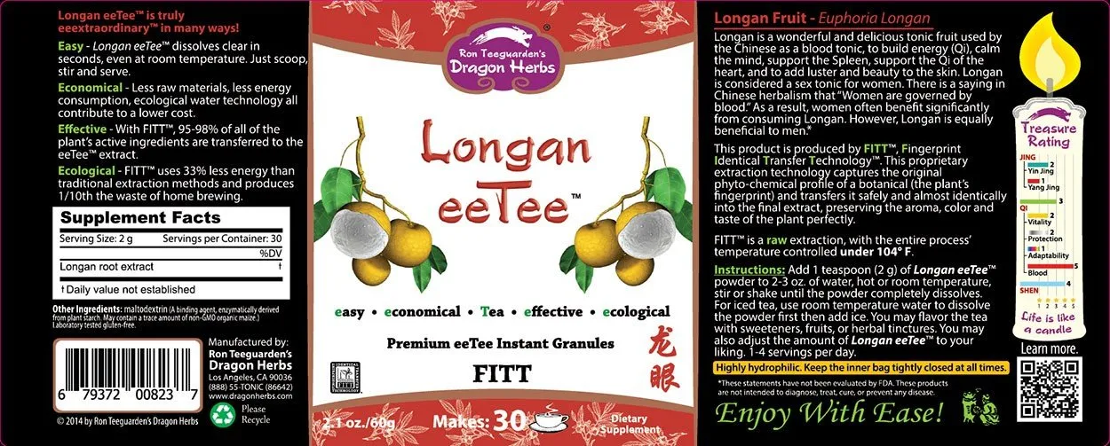 Dragon Herbs Longan eeTee Powder in Jar 30 servings Powder