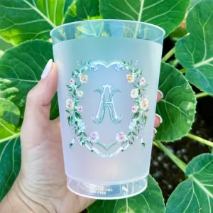 Full Color Floral Monogrammed Shatterproof Cups