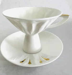 Handmade porcelain cup & saucer