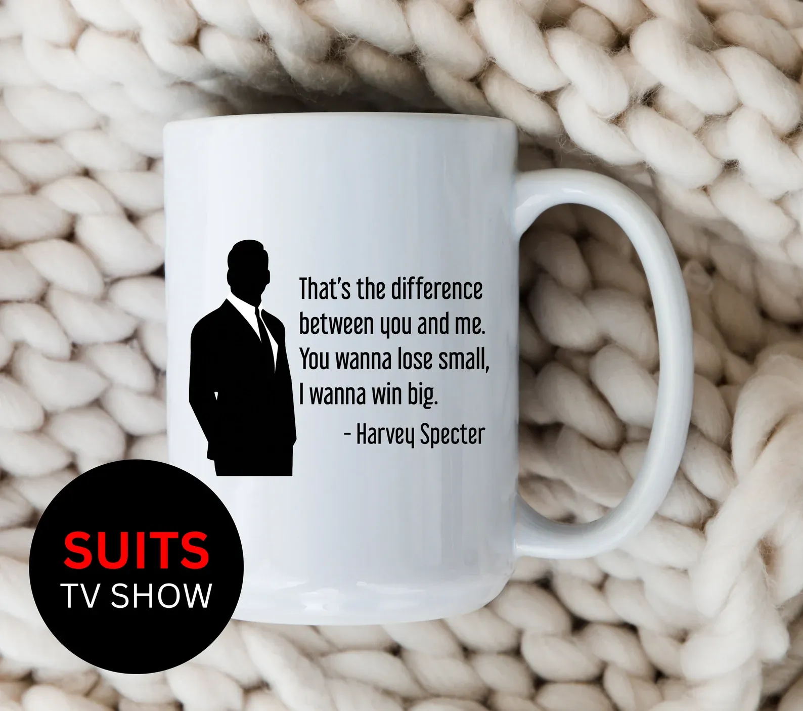 Harvey Specter Mug Suits TV Show That's The Difference Silhouette Coffee Cup