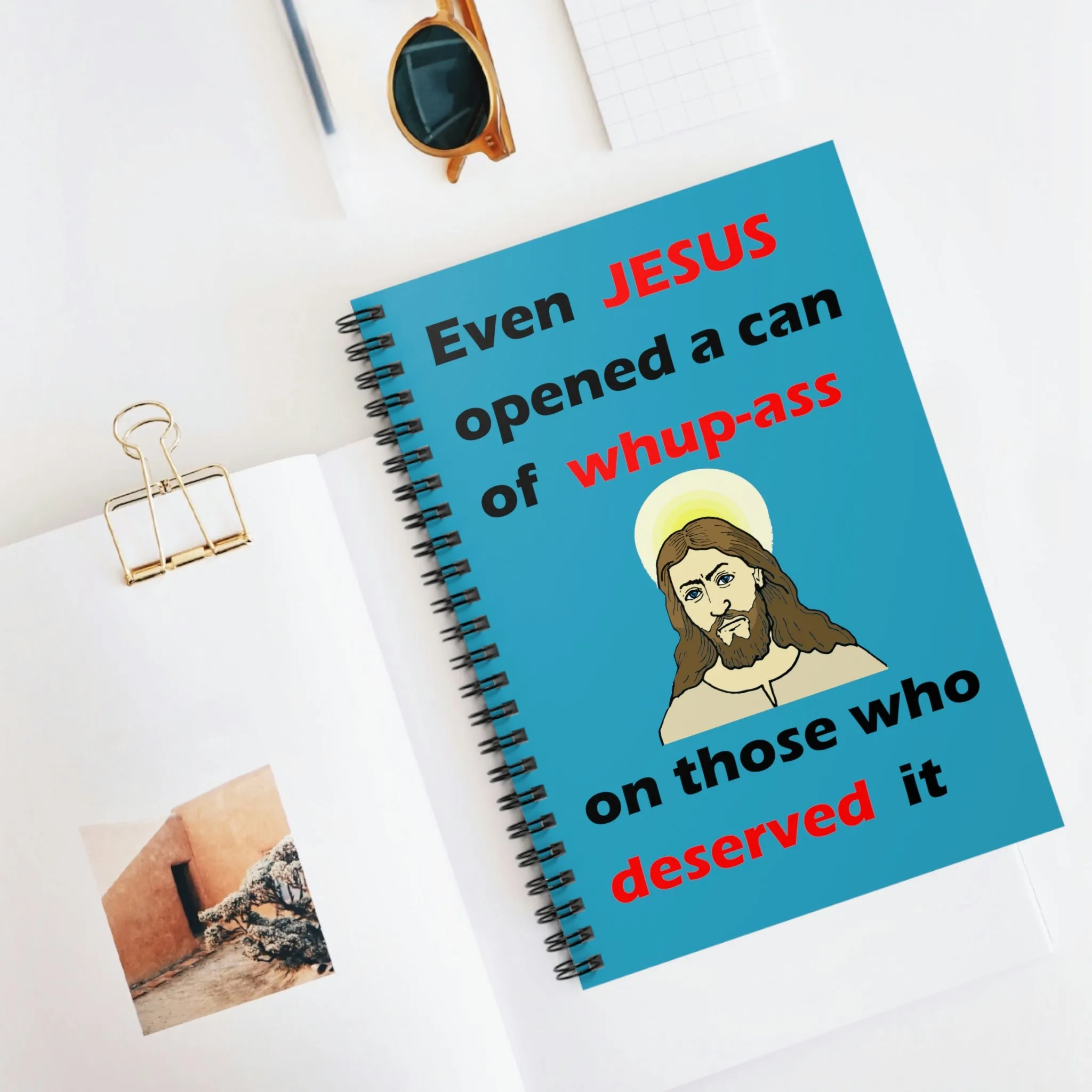 Jesus Opened a Can Of Whup-Ass, Spiral Lined Notebook