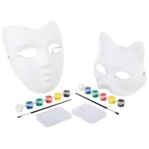 Kids Kraft Paper Mache Face Mask with Paint Set, Assorted