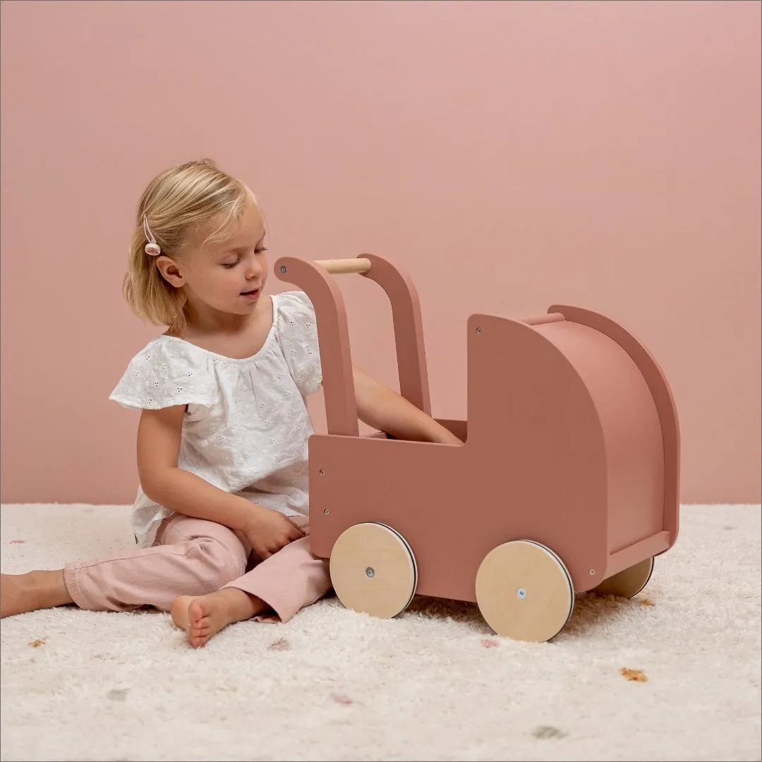 LD Wooden Doll Pram Incl Textile