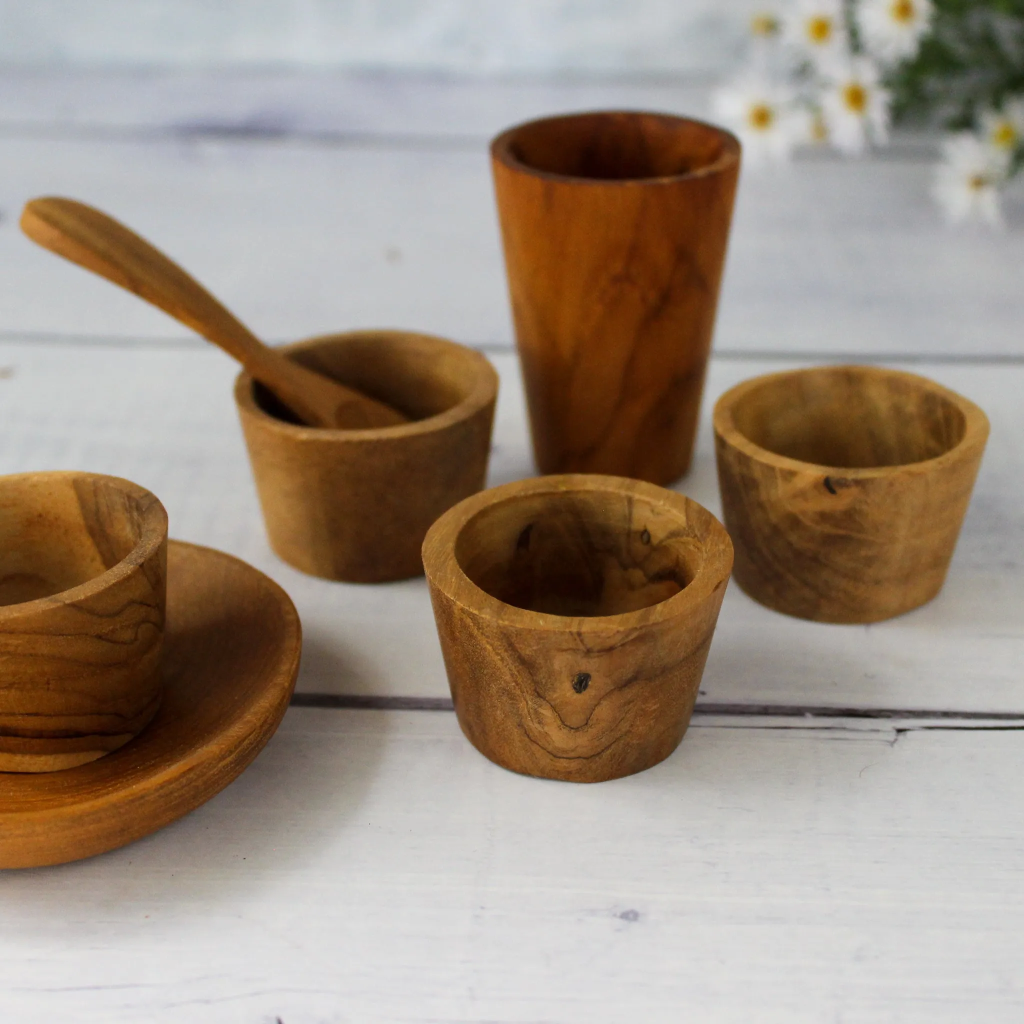 Little Wooden Cups, Dishes & Spoons