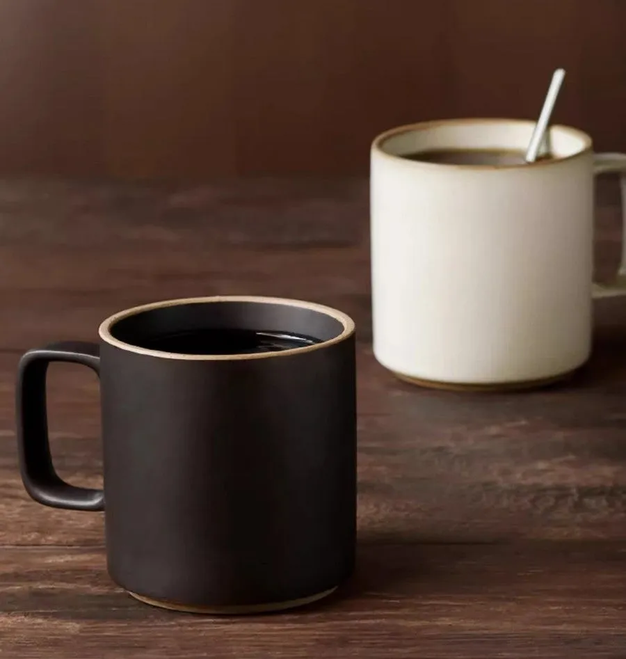 Modern Handmade Pottery Coffee Cup, Large Capacity Coffee Mugs, Unique Tea Cup, Creative White Black Ceramic Coffee Mugs