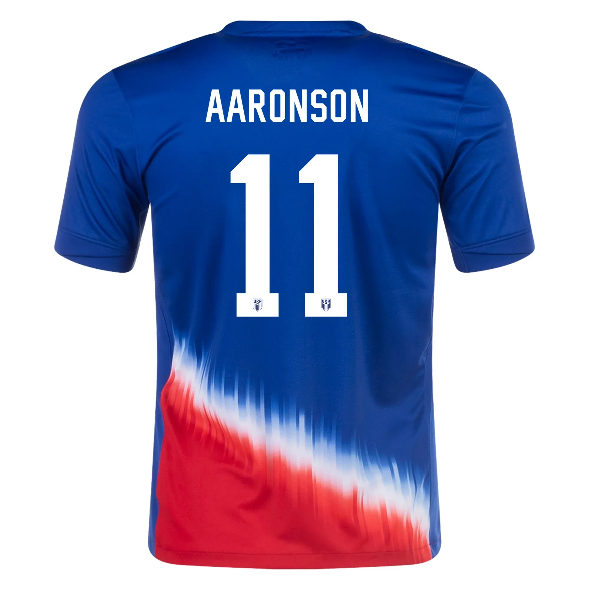 Nike Mens United States Brenden Aaronson Away Jersey 24/25 (Old Royal/Sport Red)