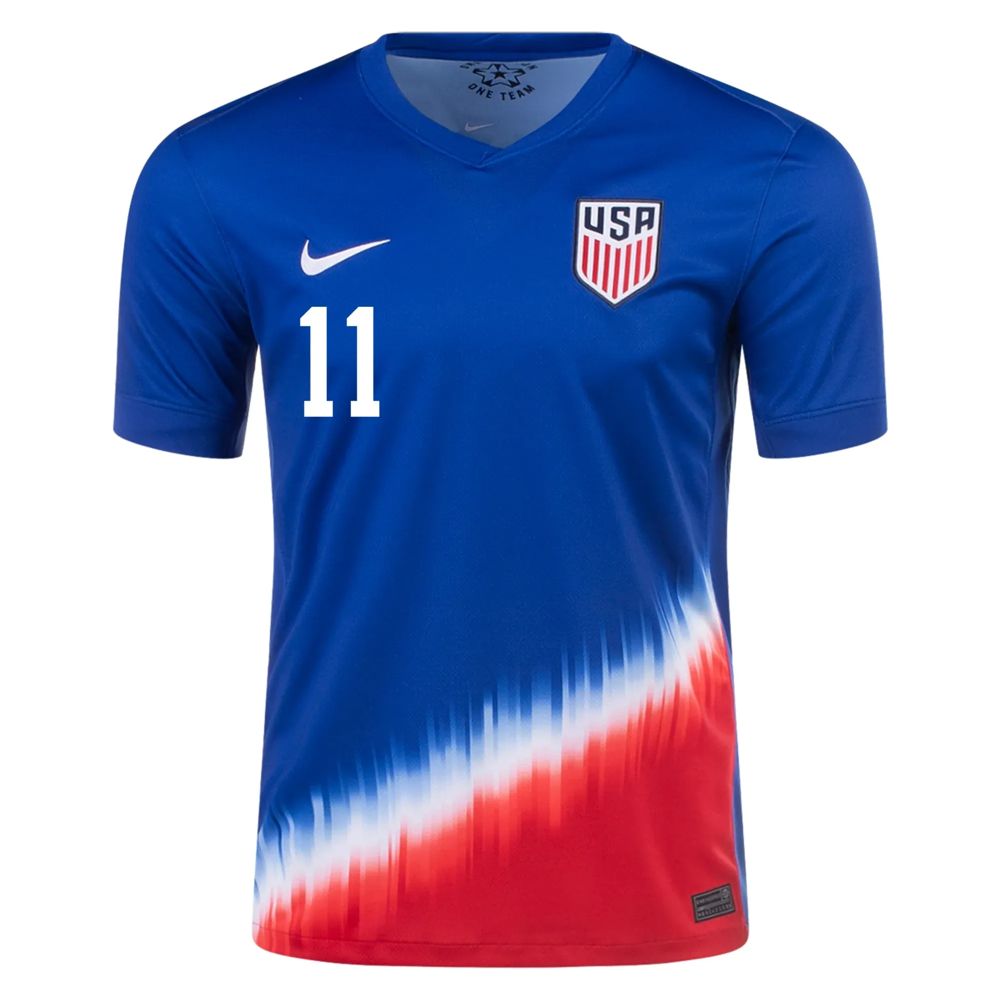 Nike Mens United States Brenden Aaronson Away Jersey 24/25 (Old Royal/Sport Red)