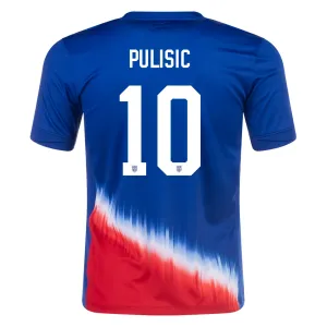 Nike Mens United States Christian Pulisic Away Jersey 24/25 (Old Royal/Sport Red)