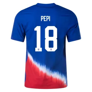 Nike United States Match Authentic Ricardo Pepi Away Jersey 24/25 (Old Royal/Sport Red/White)