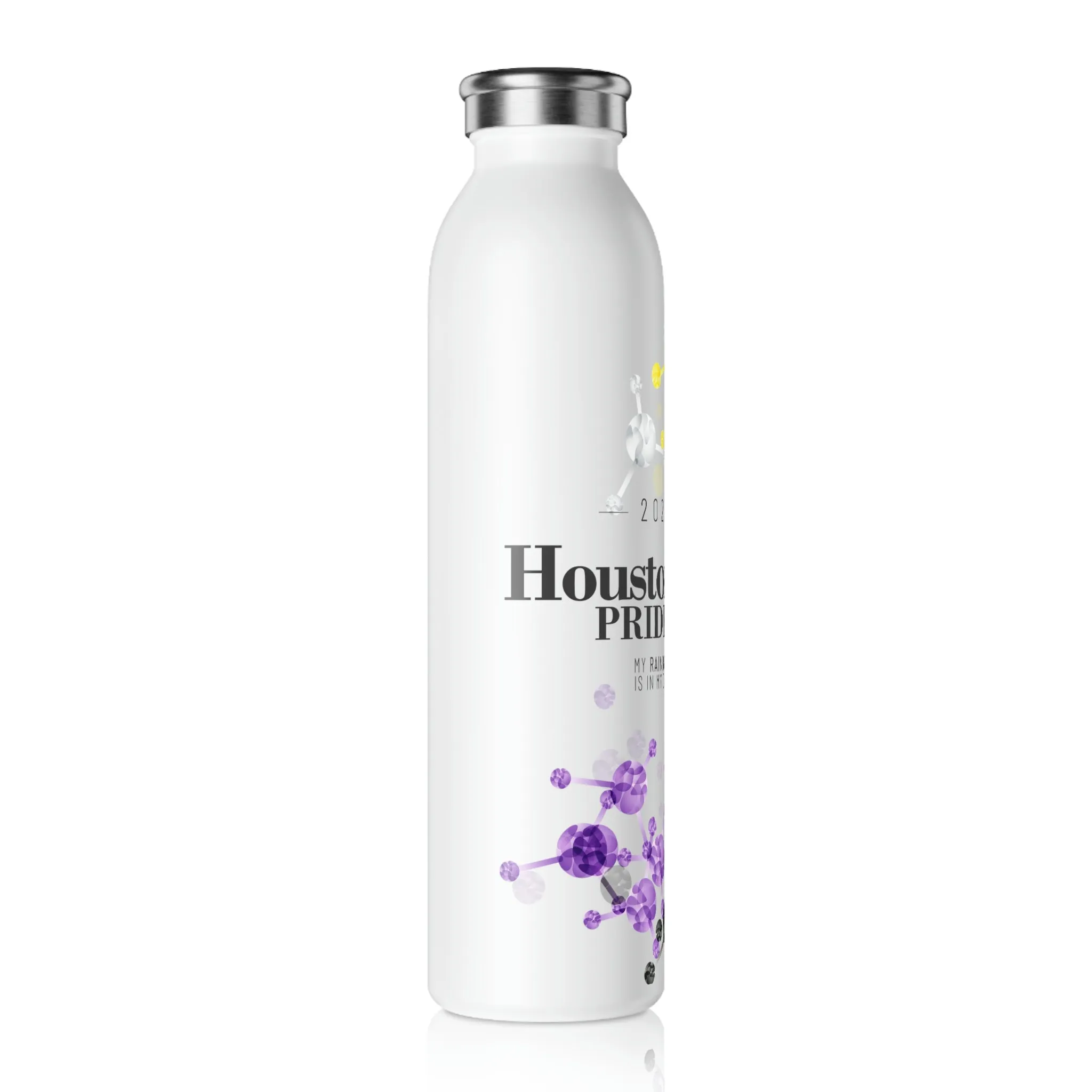 Nonbinary Flag 2023 Pride, Slim Water Bottle Houston Pride - My Rainbow is In My DNA